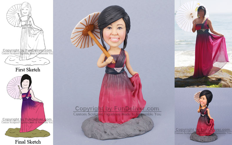 Personalized Gifts with Parasol for Sweet Sixteen Girls Birthday